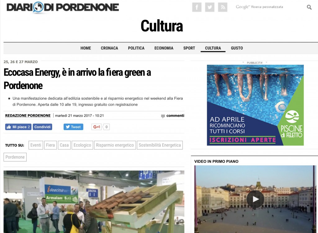 Diario di Pordenone Ecocasa 2017