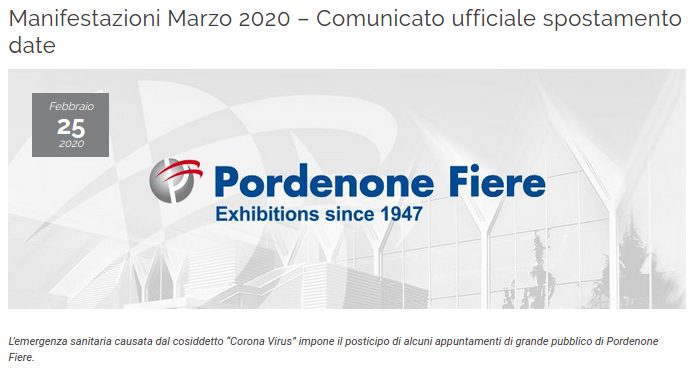 COMUNICATO UFFICIALE SPOSTAMENTO DATE ECOCASA 2020